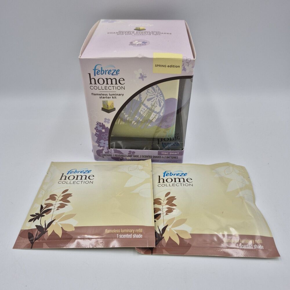 Febreze Home Collection Flameless Luminary Starter Kit Lilac Pearl NIB